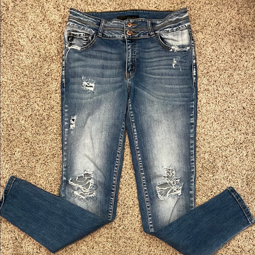 KanCan Blue Skinny Distressed Jeans